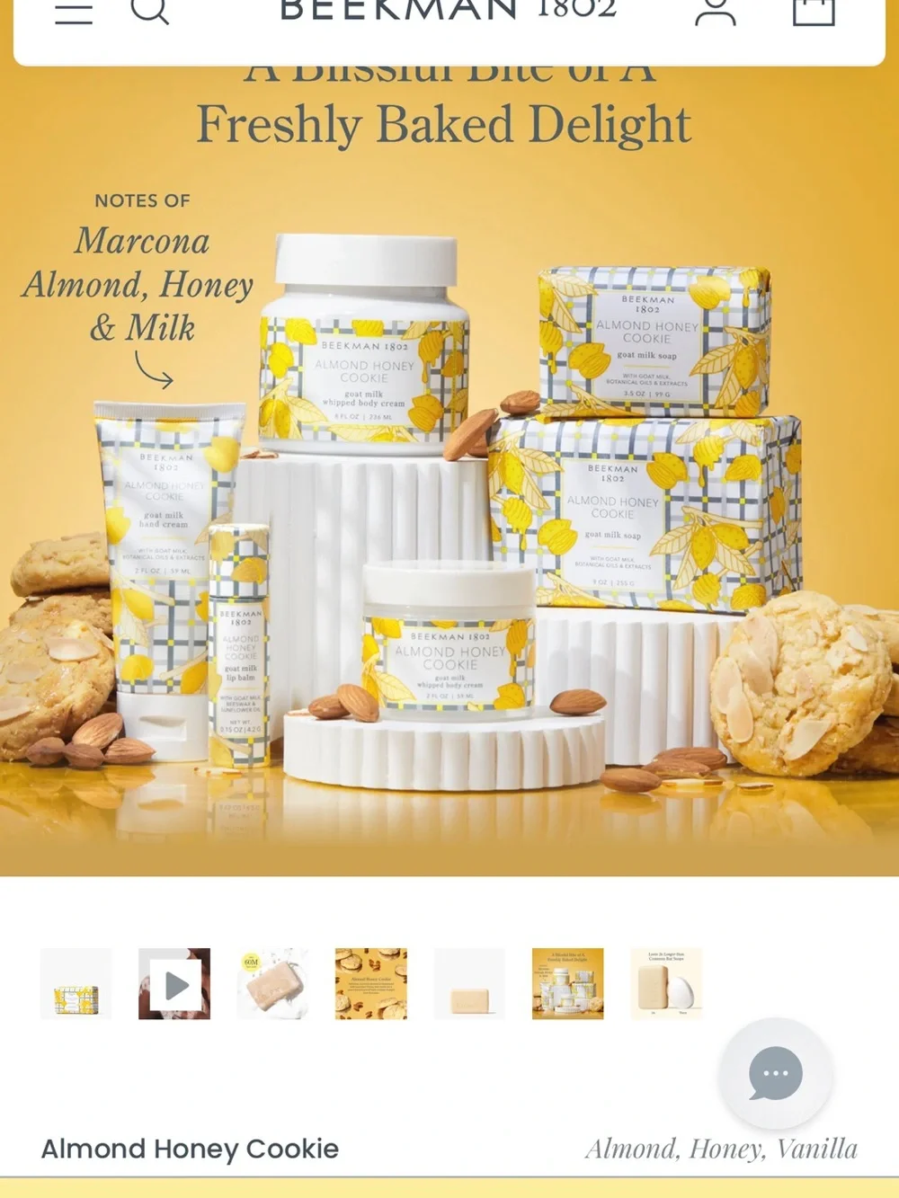 Beekman 1802 Almond Honey Cookie Goat Milk Soap.